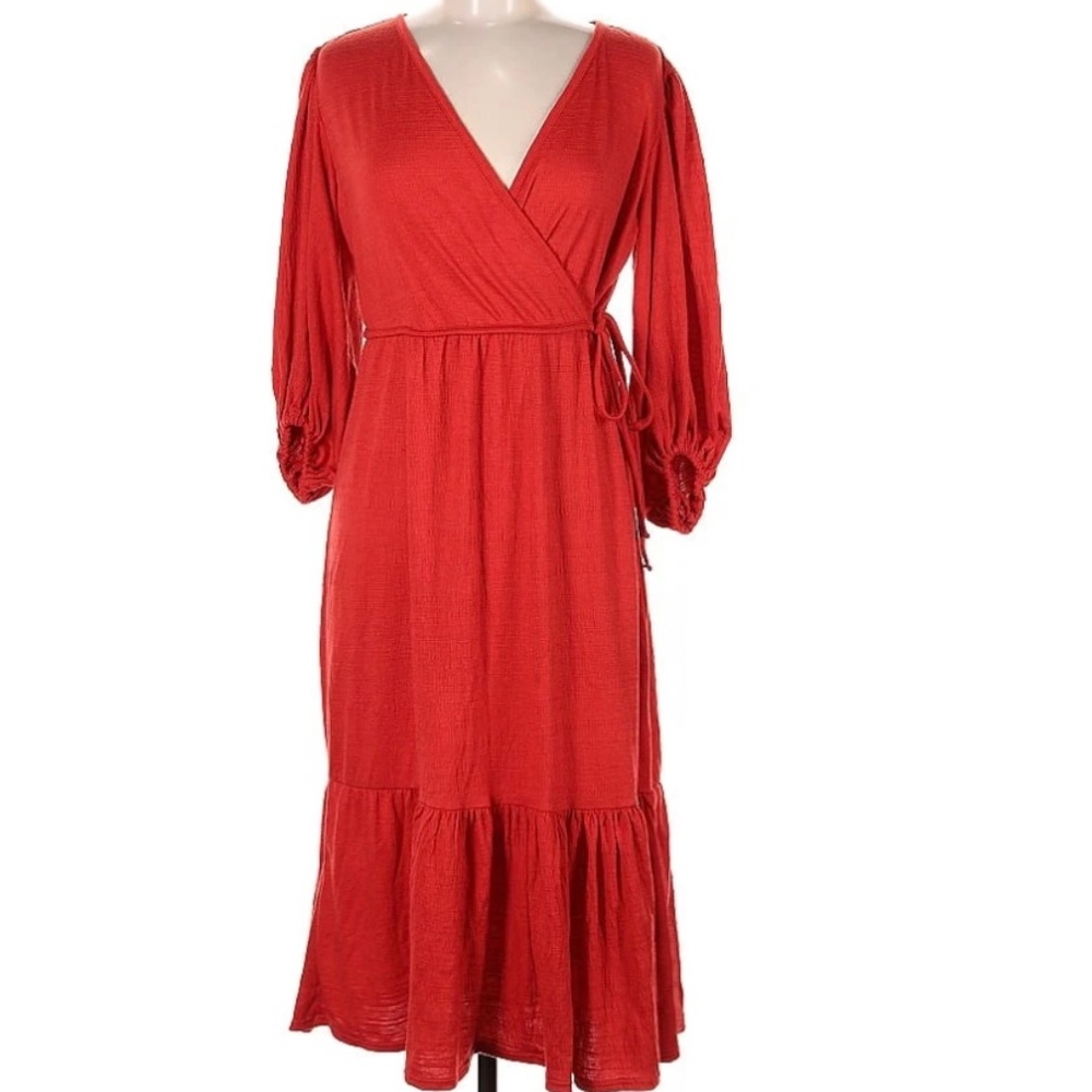 Max Studio Midi Maxi Long Dress Red Size M Like New